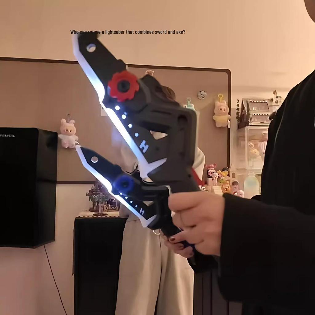 2-in-1 Axe & Laser Sword with Sound and Light Effects - Glowing Toy for Boys