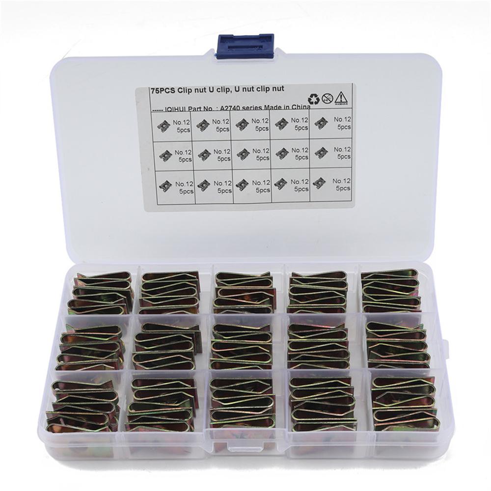75X Motorcycle Car Universal Speed Fastener Screw U-Clips Spire Captive Nut Clip