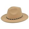 Chain woolen british retro jazz hat large brimmed hat woolen ancient large brimmed hat black hat