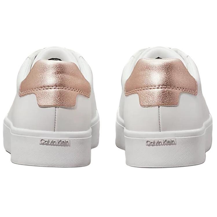 Calvin Klein Leather Metal Ankle Strap Low Top Sneakers Women sneakers White HW0HW021040K6