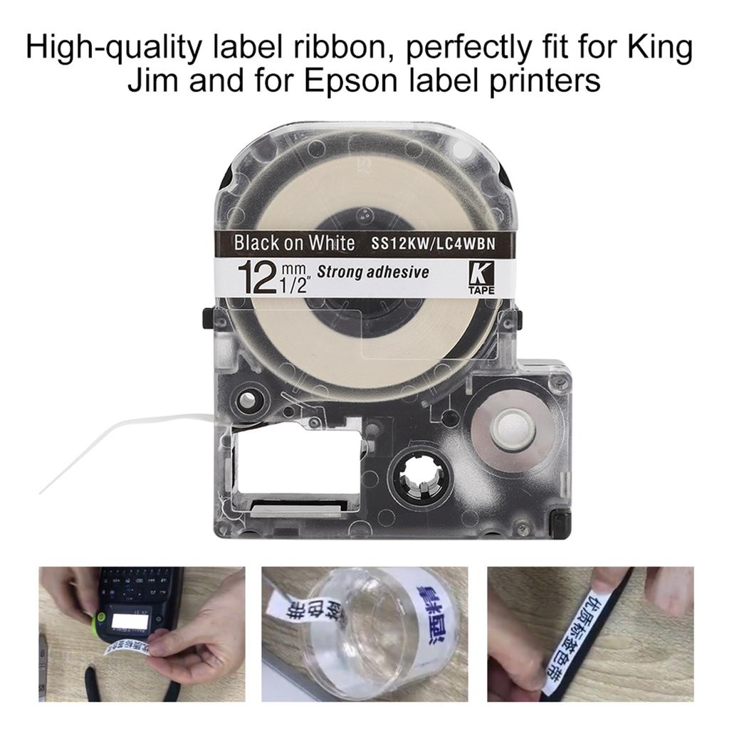 12mm Label Machine Ribbon Fit for King Jim for SR230CH 8 Meters Length