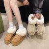 2025 New Popular Winter Velvet Platform Women's Shoes, Northeast Large Cotton Shoes, Leather Surface, Snow Boots, Women's Fur Integrated