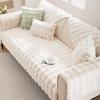 New Rabbit Plush Sofa Cushion Winter Thickened Plush Seat Cushion Straight Row Three-Person Non-Slip Leather Sofa Cover