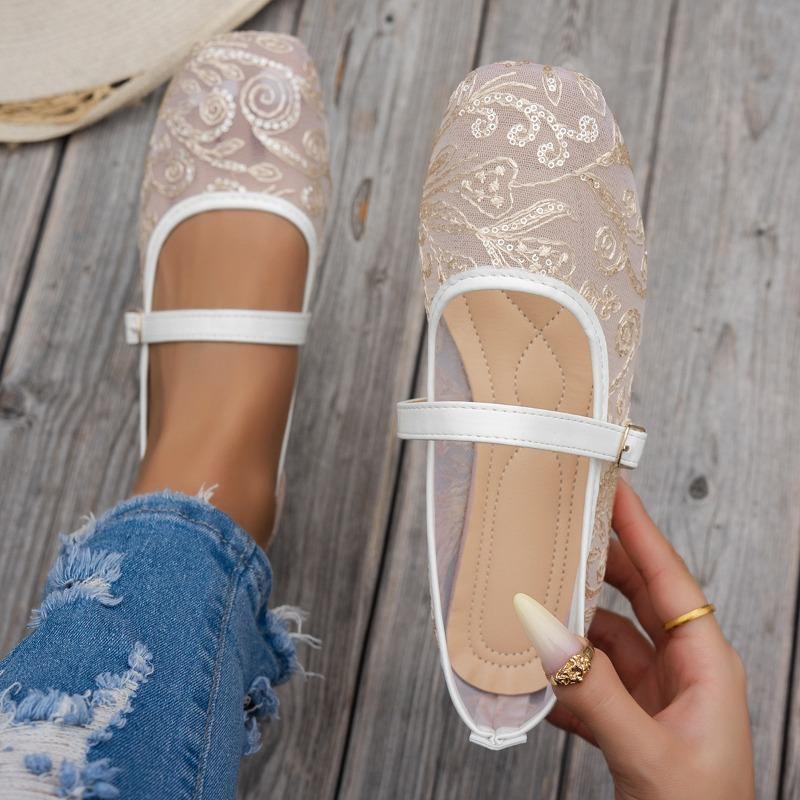 

Women s square toe flat loafers in plus sizes, soft comfy casual slip on shoes for daily walking and everyday leisure occasions 43 золотий