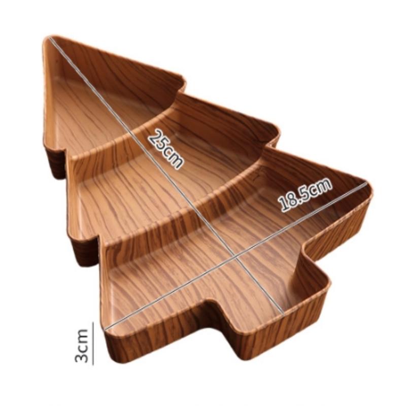 Christmas Tree Snack Plates 3 Grids Tree Shaped Tray Merry Christmas Party Decorations For Home 2025 Gifts Happy  Year 2026