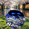 Custom Name Personalized Cosmic Bot Crew Print Umbrella, Auto Open Close, 8‑Rib Sturdy Frame, Commute Camping Hiking Use, Birthday Gift