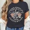 Vintage Usa 250th Anniversary 17762026 Tshirt Unisexs Retro Eagle Flag Print Casual Patriotic 4th Of July Tee Gift