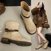 New Sub-skinny Fashion Boots Martin Boots Short Boots Versatile Stacking Boots Retro Women's Thick Heel Medium Tube Autumn and Winter 2025