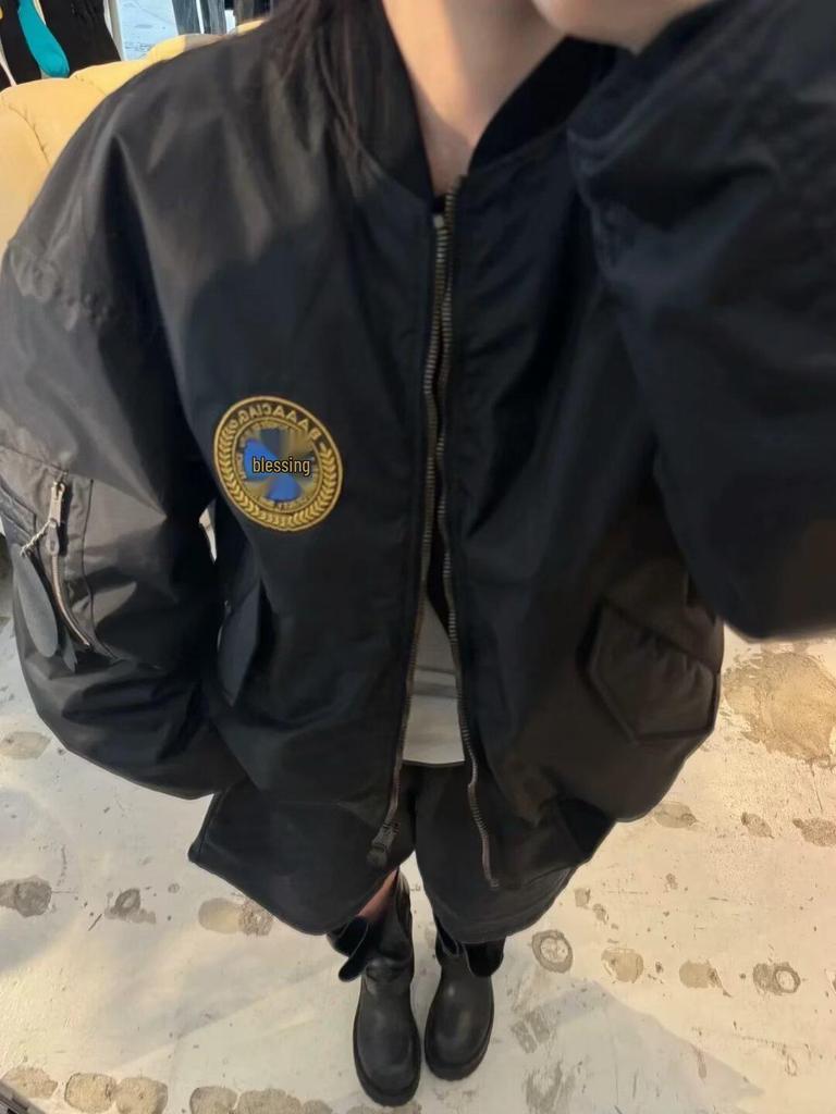 Unisex Autumn/Winter Embroidered Letter Cotton Baseball Jacket - Trendy, Loose, Thickened Outerwear