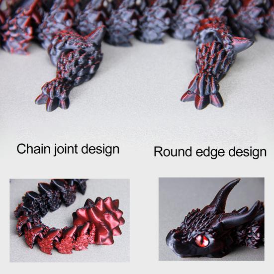 3D Printed Dragon Toy Articulated Dragon Figurine with Movable Joints Stress Relief Fidget Dragon Toy for Students Office Workers