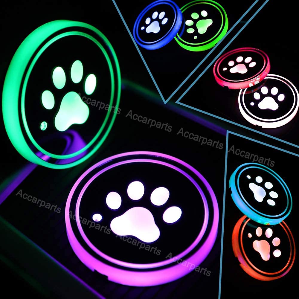 Zhonghua LED Coaster, 2 Pack Car Cup Lamp Holder, Beauty LED Coaster Lamp Holder