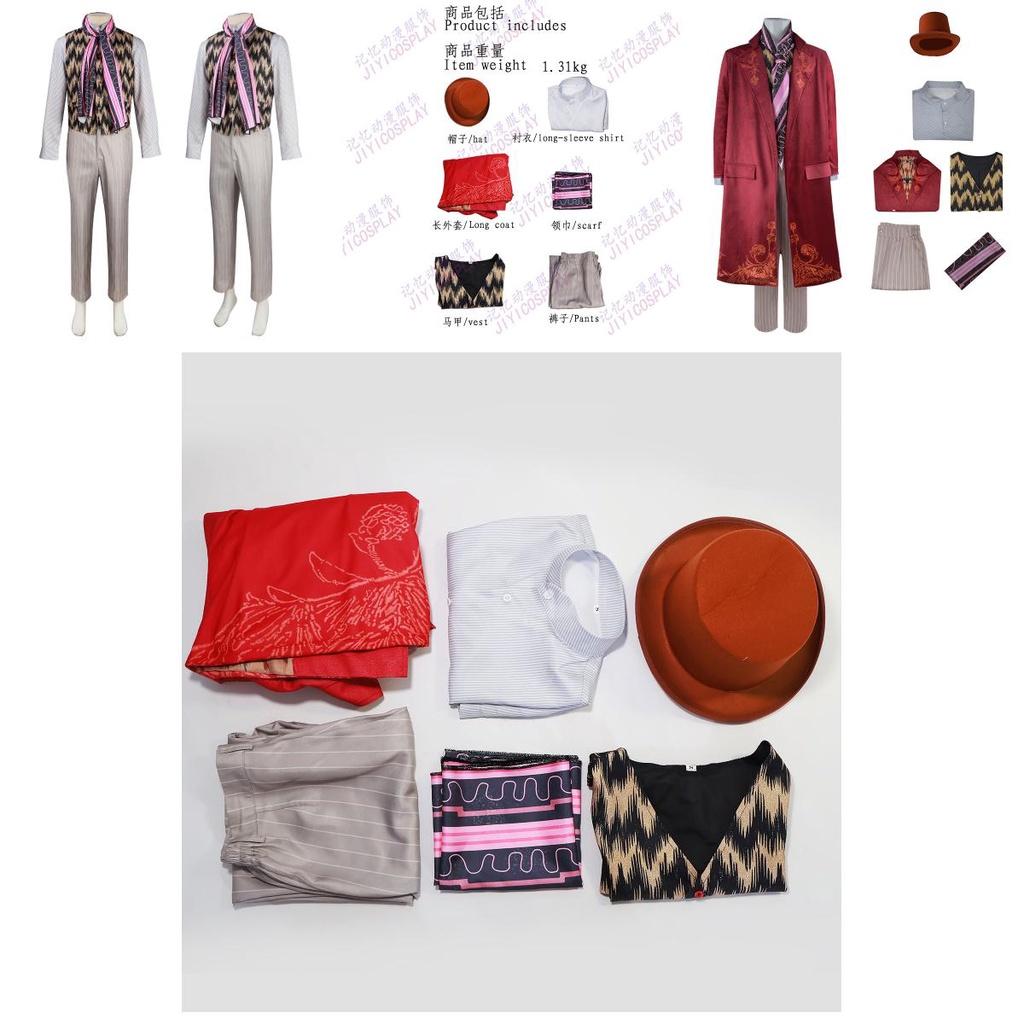 Cosplay Wonka Abbigliamento Tessuto Misto Poliestere di Alta Qualità Costume Unisex