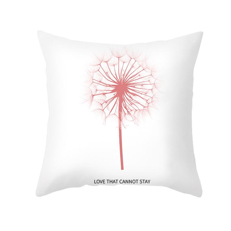 Pfirsichhaut Bedruckter Kissenbezug Rosa Ins Wind Blumen und Blätter Wohnzimmer Zuhause Kissenbezug Kissenbezug