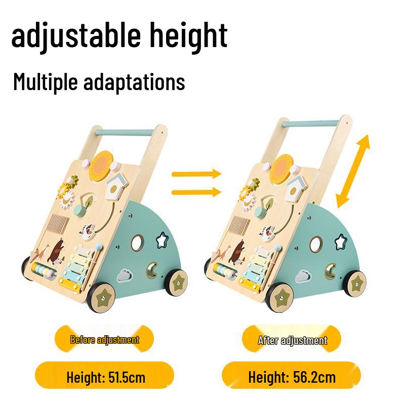 Multifunctional Wooden Baby Walker and Educational Toddler Push Toy Gift