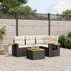 Vidaxl 5-Cz. Ensemble de Relaxation pour Jardin, Coussins, Rotin Noir PE