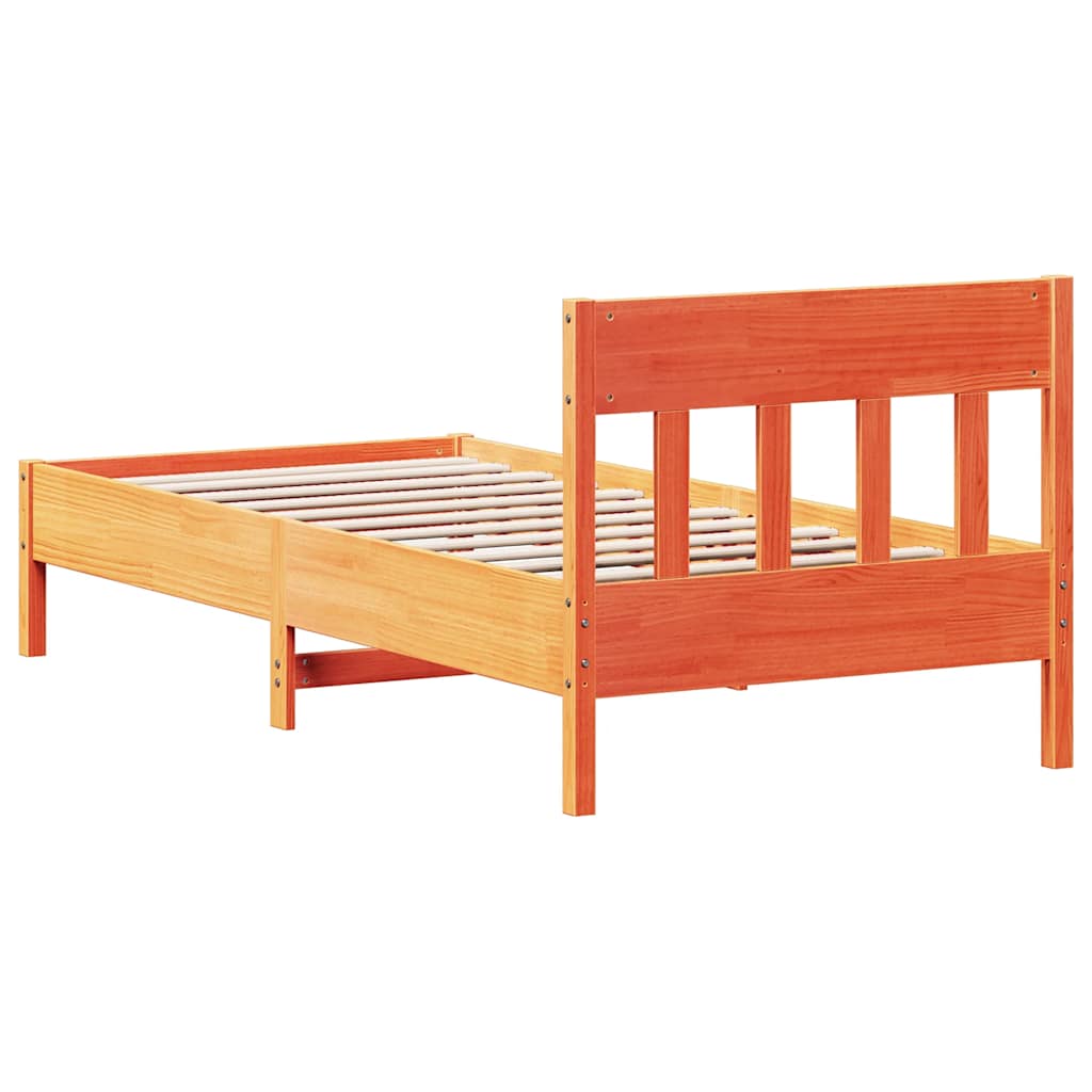 Vidaxl Rama Łóżka Bez Materaca, Woskowy Brąz, 75X190 Cm, Sosnowa