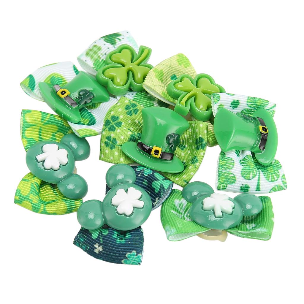 24PCS Clovers Dog Bows Lightweight Exquisite Puppy Hair Bows for Dog Hair Grooming Accessories