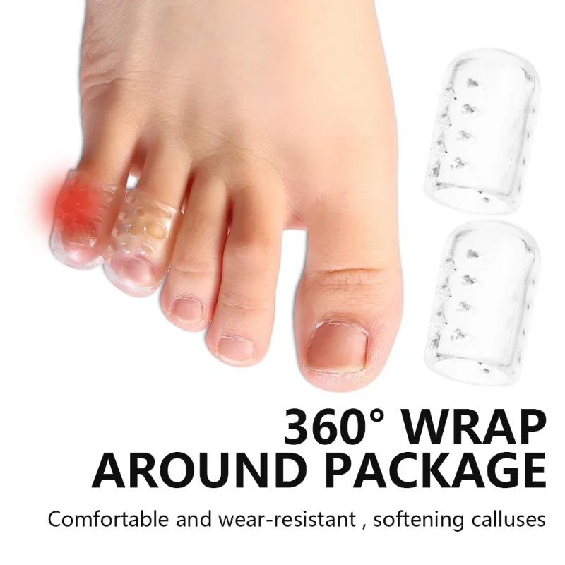 5-30pcs Transparent Silicone Toe Covers Women Gel Little Toes Protector Tube Foot Care Finger Caps Elasticity Prevents Blisters