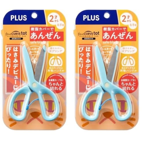 

Плюс Детские ножницы (Возраст 2+) Первые ножницы с защитным чехлом и помощью в открывании, синие, SC-120M, 34-588 (Упаковка из 2 шт.)