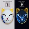 Halloween Cat Face Mask for Women Halloween Glow LED Masks Anime Cosplay Masks Halloween Christmas Party Lighting Cat Masks