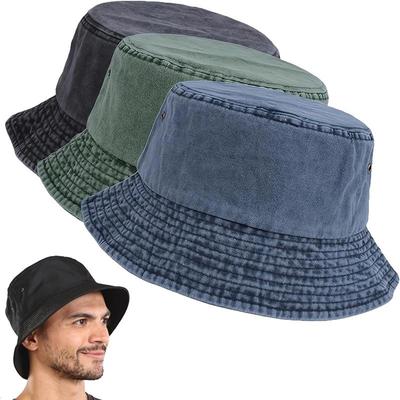Stonewashed Cotton Bucket Hat Sun Protection Breathable Beach Holiday Fisherman Hats Casual Caps GZW