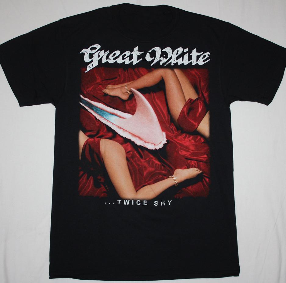 Винтажная футболка GREAT WHITE TWICE SHY 89 GLAM Все размеры SG145 Унисекс футболка XL