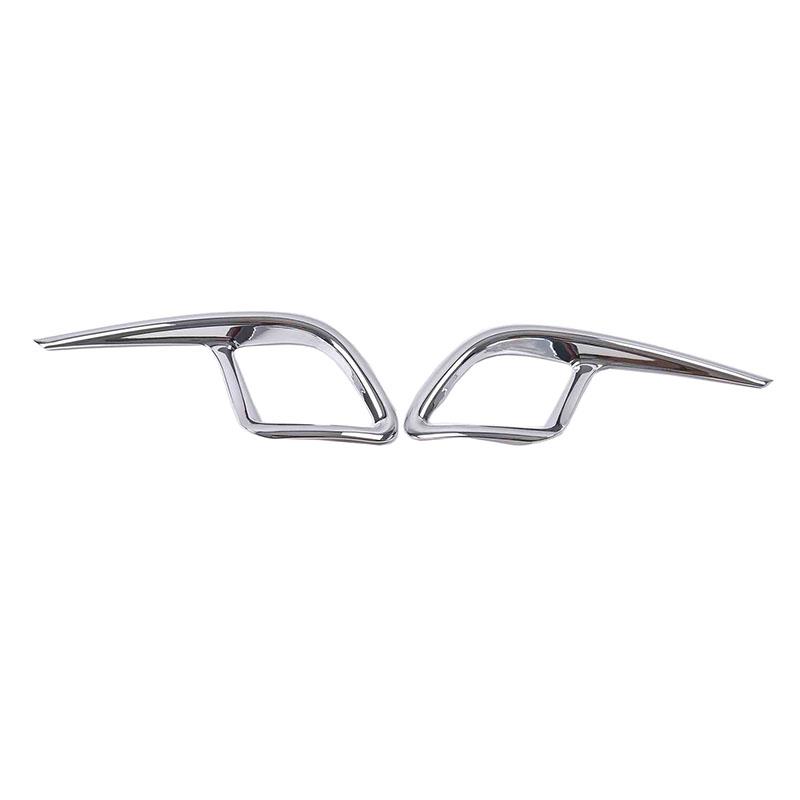 Chrome For Toyota Highlander 2015 2016 2017 Car Exterior Front Rear Fog Light Lamp Foglight Decor Frame Cover Accessories