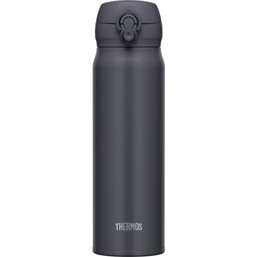 Thermos Vacuum Insulated Portable Mug, 600ml, Smoke Black, with Detachable Spout for Easy Cleaning, Lightweight, One-Touch Opening, Stainless Steel Bo