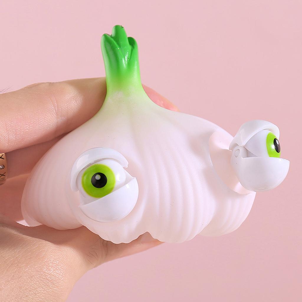 Squeeze Toy Garlic Shape Eyes Popping Toy Eyeballs Holding Sensory Toy Pressure Release Toy Eyes Popping Funny Gift
