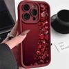 Brillantes Rotes Diamantenmuster Silikon Handyhülle Für iPhone 11 12 13 14 15 16 17 Pro Max Air 16E XS X XR 15 16 Plus Weiche Hülle
