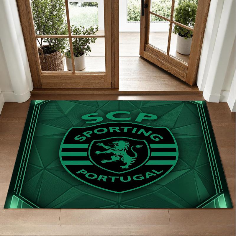 Sporting CP FC Design Crystal Velvet Rug Soft Decorative Mat for Bedroom Entrance