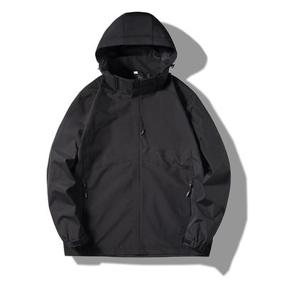 Men's Casual Outdoor Mountaineering Thin Jacket Jacket Windproof Breathable Windbreaker Removable Hat