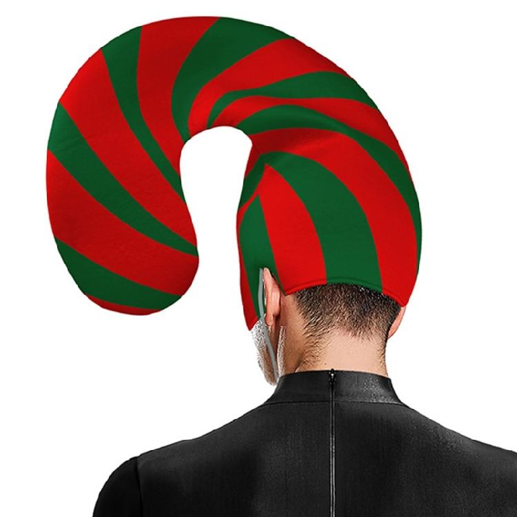 Holiday Party Hat Stripe Hat Mask Candy Cane Costume Christmas Elf Hat Christmas Candy Outfit Halloween Cosplay Costumes