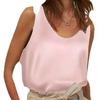 Sleeveless Satin Round Neck Women's Vest - European & American Style