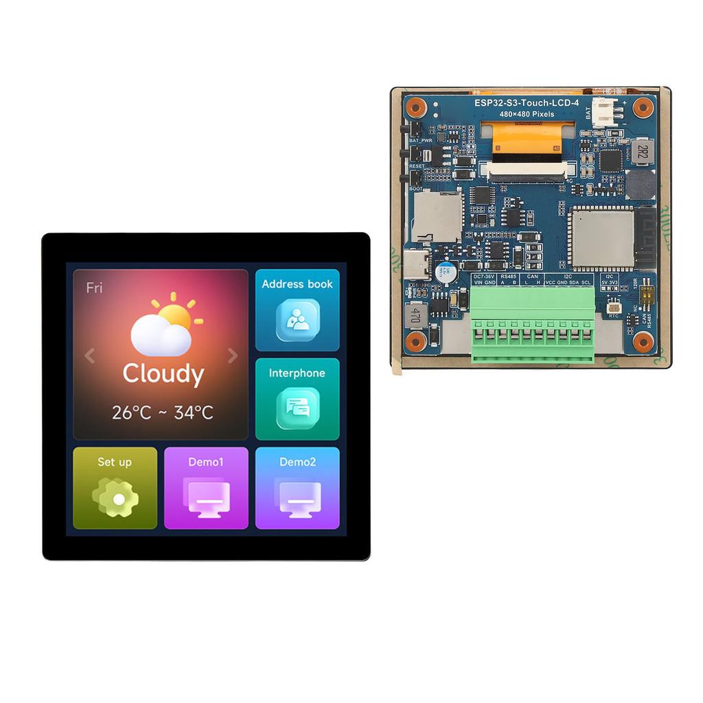 Capacitive Touch LCD Development Board ESP32-S3 4 Inch 32 Bit WIFI BLE5 480x480 Capacitive Touch Dis