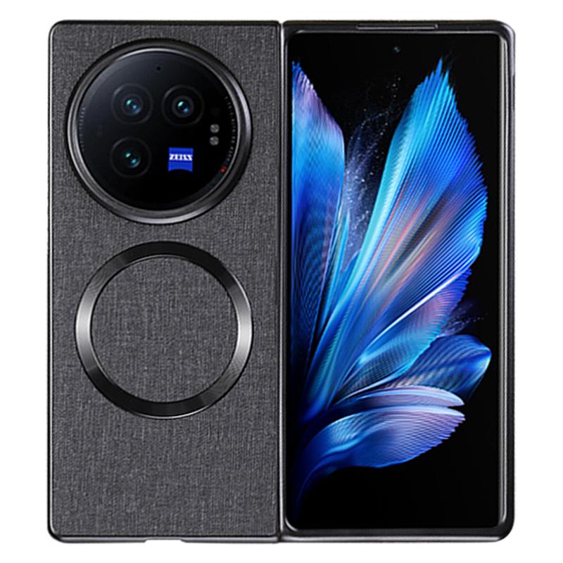 For Vivo X Fold3 Pro Case Drop-proof TPU+Cloth Back Phone Cover Compatible with MagSafe
