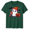 Halloween TShirt Ghost Pumpkin Iced Coffee Spooky Graphic Adults Kids Tee