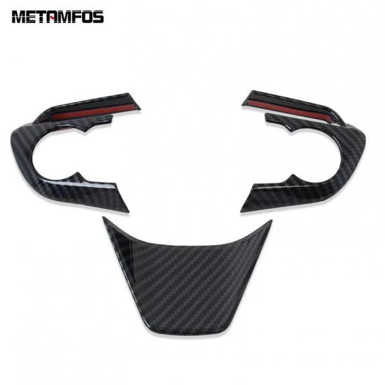 Car Accessories For Toyota Avalon 2018      Carbon Fiber Interior Steering Wheel Cover Molding Trim Frame