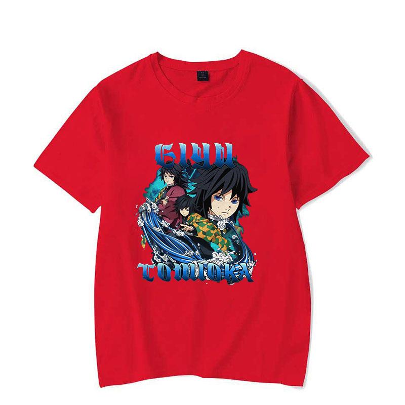 

New Summer Unisex Short Sleeve Anime Tomioka Giyuu Print T Shirts Women Men Causal Harajuku Tops Funny T Shirt S