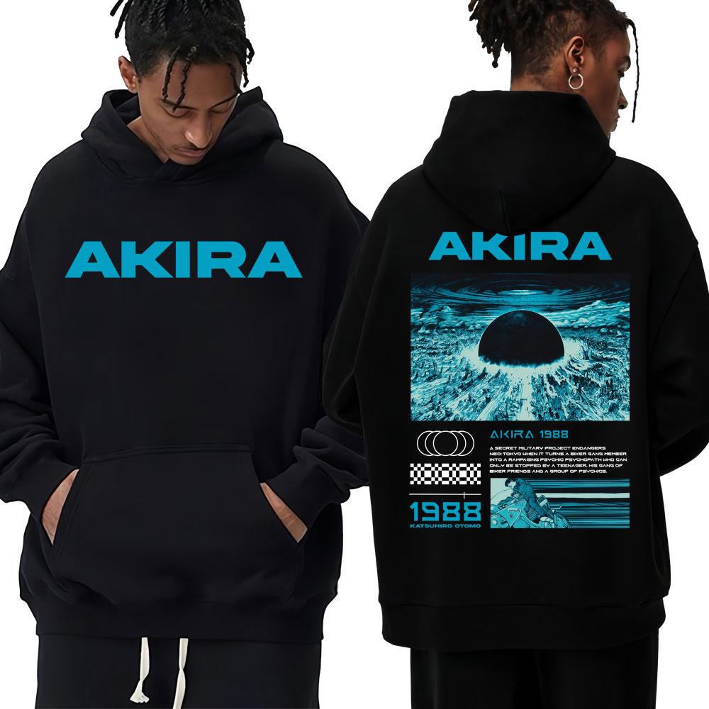 Japanese Anime New Tokyo Akira Hoodie Science Fiction Movie Retro Shotaro Kaneda Long Sleeve Fleece Loose Casual Male