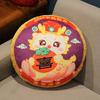 60X60Cm Five Blessings Round Flying Pillow Dragon Year Mascot, Dragon Year Flying Pillow, Car Sofa Cushion, Waist Support