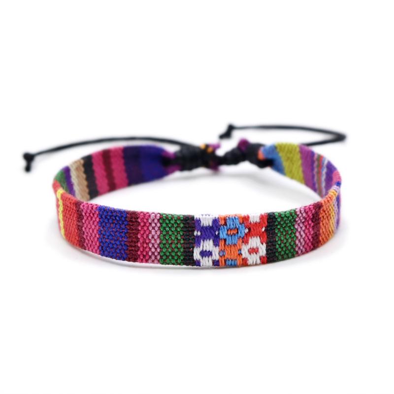 Ethnic Style Multicolor Handwoven Cotton & Linen Bracelet