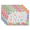 Watercolor Floral Placemats Set of 4 Blue Yellow Poppy Flowers Washable Non-Slip Heat Resistant 12×18 Inch Spring Summer Seasonal Linen Fabric Table M