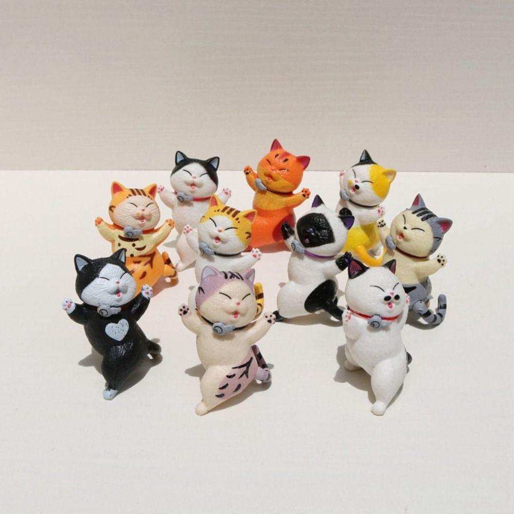 9/10PCS Multicolor Cat Doll Ornaments DIY Mini Model Desktop Toys Decoration Crafts Home Decoration