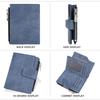 Men Tirfold Short Wallet Multi-Slot Money Clip Simple Vertical Zipper Card Holder Purse