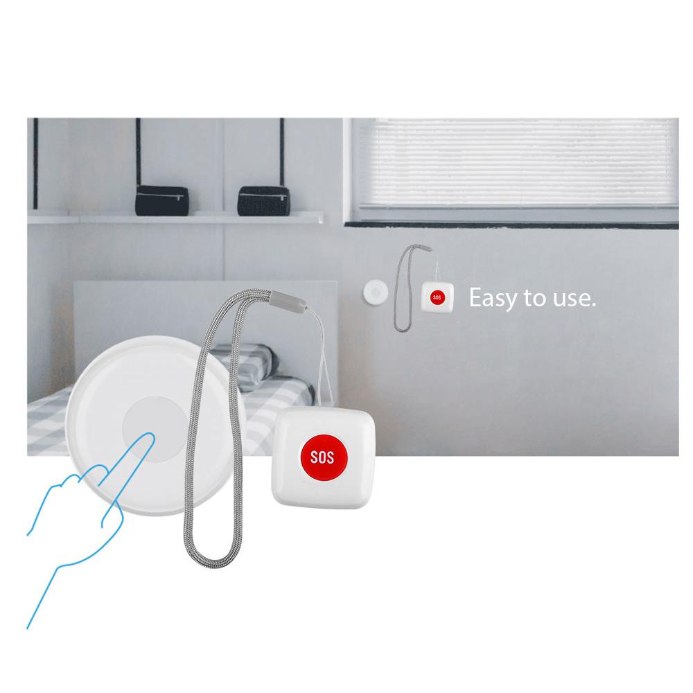 Tuya Zigbee Wireless Remote Call Button SOSEmergency Button Caregiver Pager for BedChairFloor