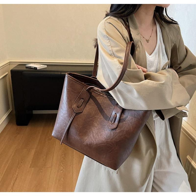 Large-capacity Bag Women's Autumn and Winter New Versatile Retro Shoulder Bag Premium Texture Commuter Tote Bag