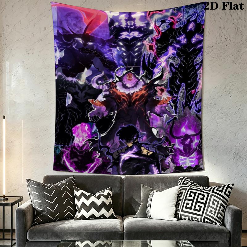 Solo Leveling Wall Tapestry Aesthetic Wall Hanging Printed Fabric Blanket Decorative Tapestries for Bedroom Living Room Home Decor