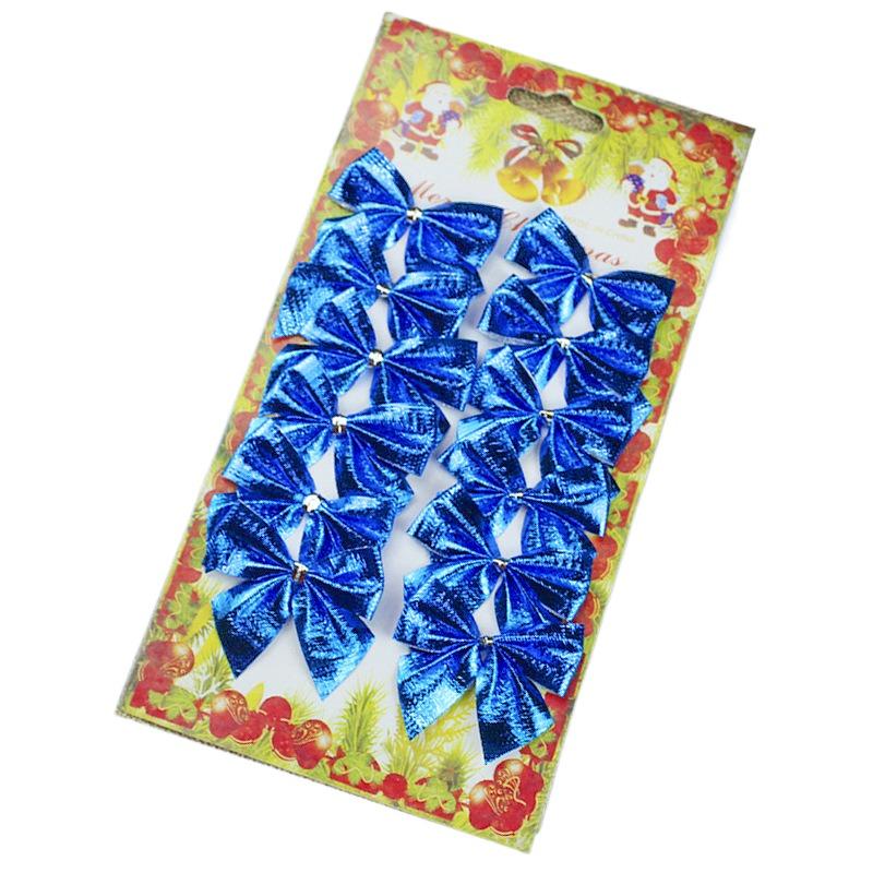 12pcs Flocking Xmas Tree Ornaments Bowknot Pendant Christmas Decorations  Home Decoration