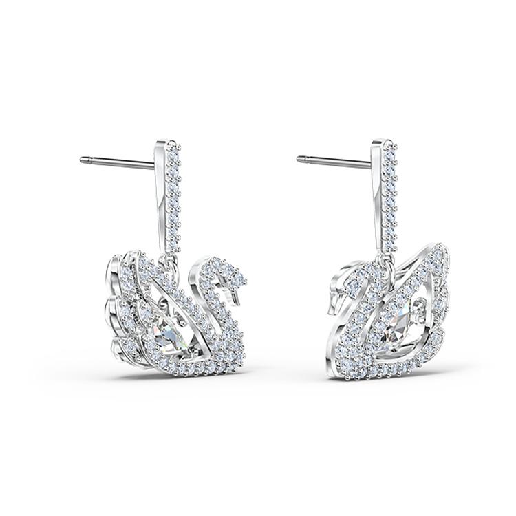 Swarovski Lifelong Bow Artificial Crystal Earrings Womens White